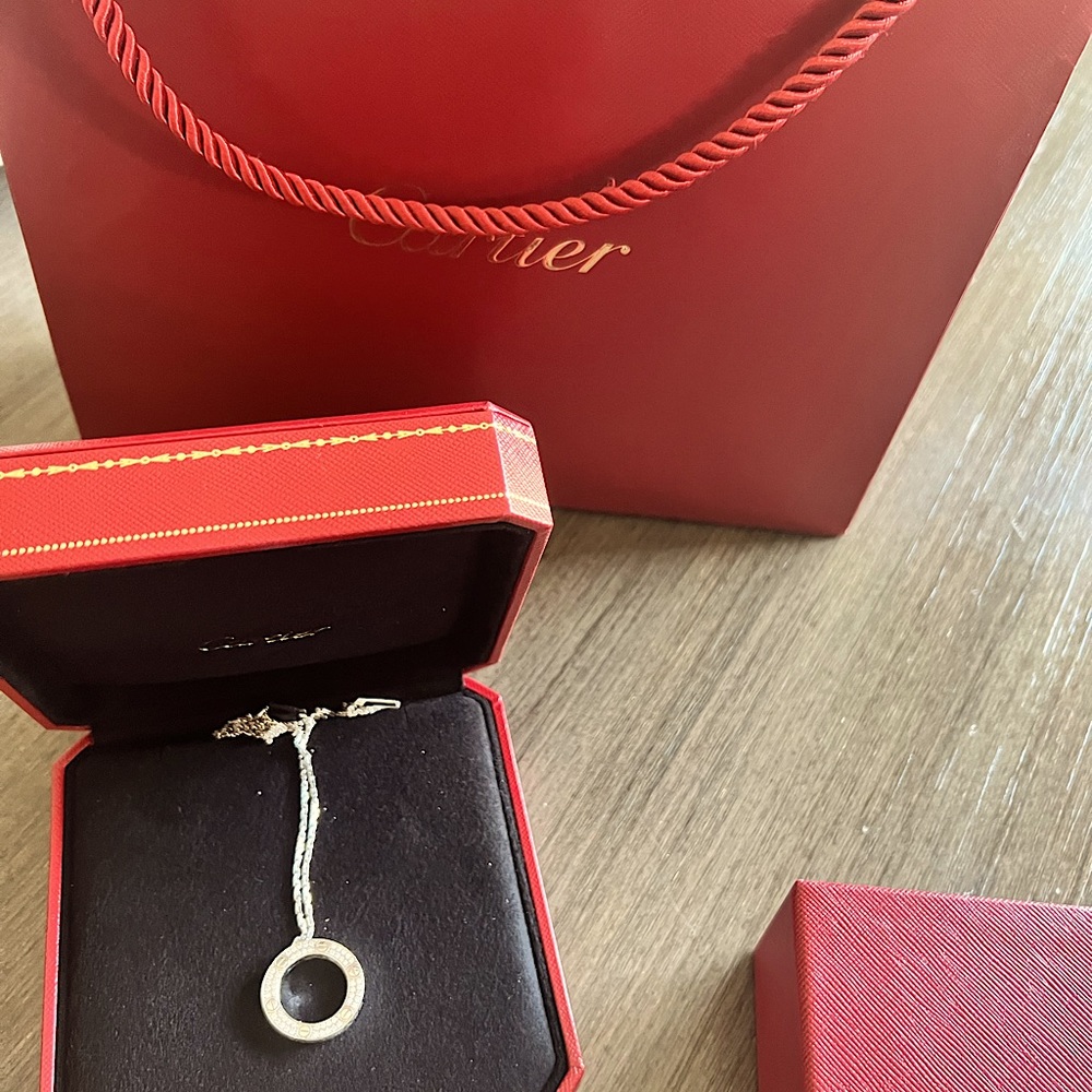 Cartier Love necklace , white gold, diamond